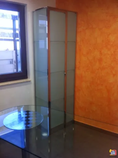 Aluleón - Armario en acero inoxidable con vidrio butiral blanco